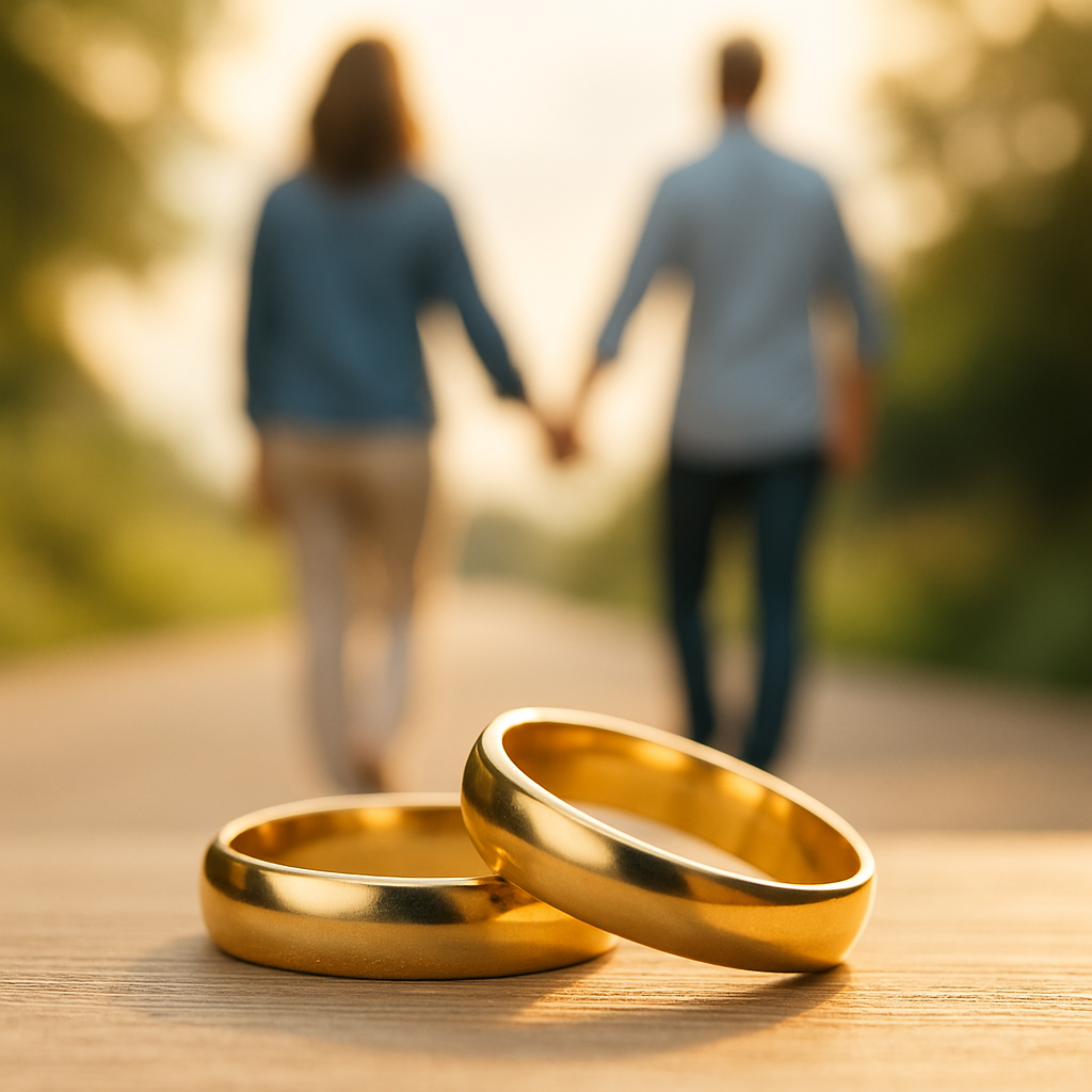 Neutral marriage hub with couple working together