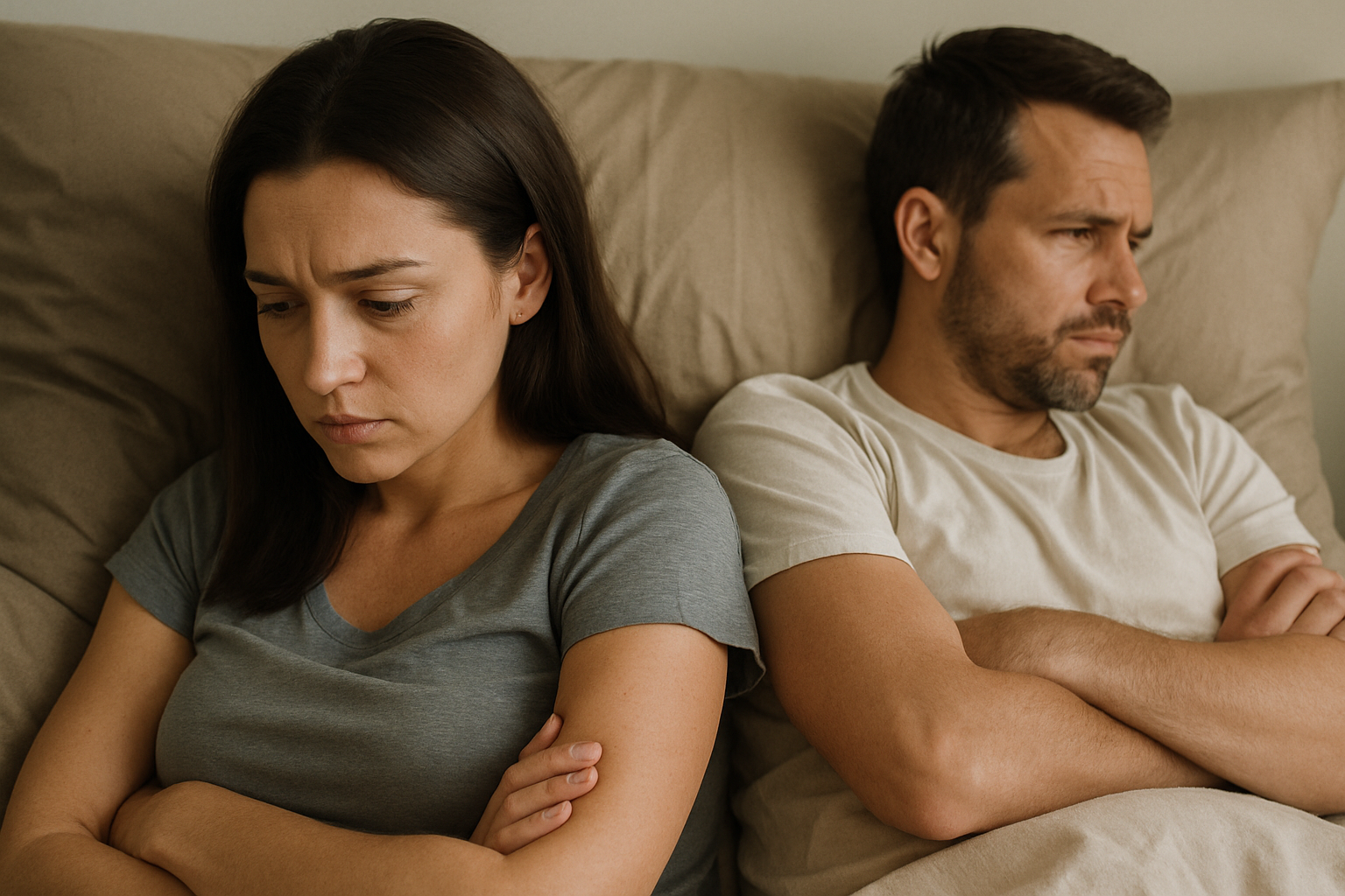 Couple sitting together, rebuilding closeness