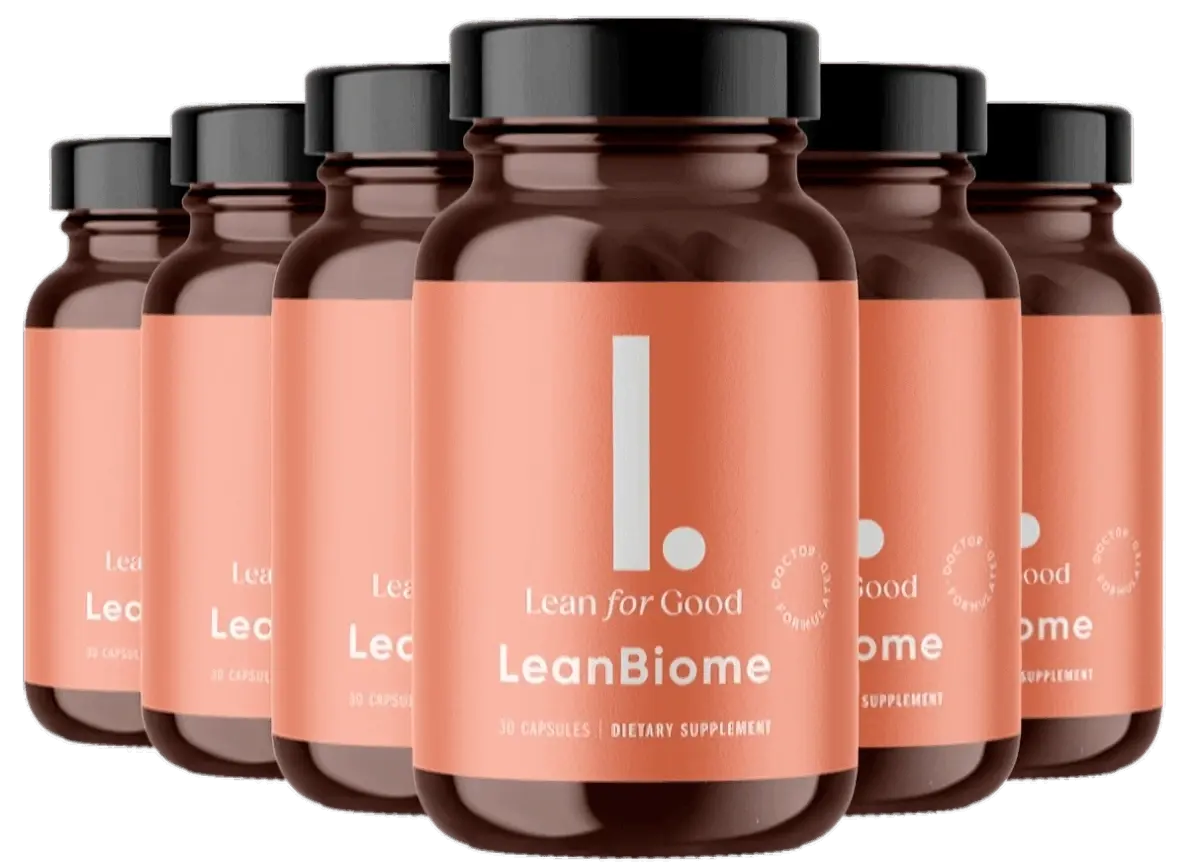 LeanBiome bundle with 6 bottles on white background