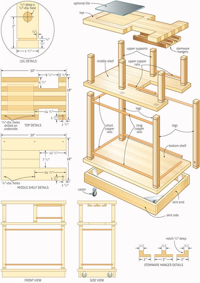 Collage of woodworking project plans
